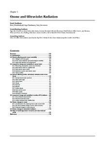 Chapter 5  Ozone and Ultraviolet Radiation Lead Authors Betsy Weatherhead, Aapo Tanskanen, Amy Stevermer Contributing Authors