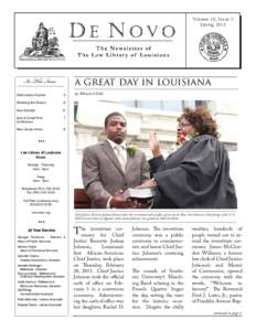 Volume 10, Issue 2 Spring 2013 In This Issue  a great day in louisiana