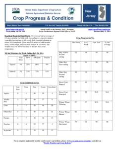 United States Department of Agriculture  New National Agricultural Statistics Service