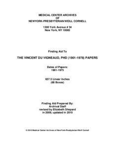 The Vincent Du Vigneaud, PhD[removed]Papers