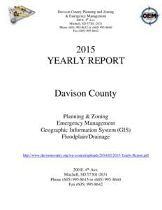 Davison County Planning and Zoning & Emergency Management 200 E. 4th Ave. Mitchell, SDPhoneorFax