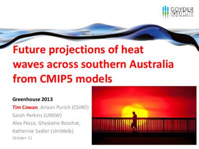 Future projections of heatwaves across southern Australia from CMIP5 models