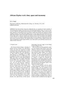 African Elephas recki: time, space and taxonomy  N. E. Todd