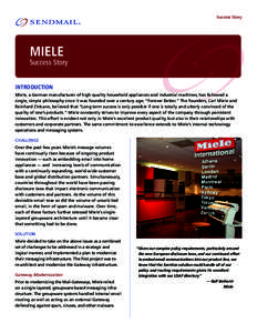 Success Story  Miele Success Story Introduction