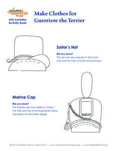 Old Ironsides Activity Book Make Clothes for Guerriere the Terrier