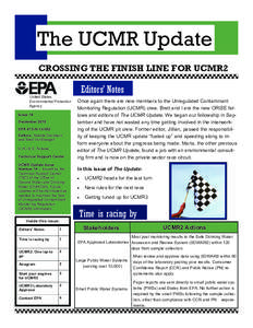 Unregulated Contaminant Monitoring Regulation Update Issue 14, December 2010
