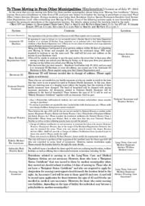 To Those Moving in From Other Municipalities (Explanation) Current as of July 9th, 2012 In the event that you are moving into Kobe City from another municipality, please bring your “Moving Out Certificate,” Drivers L