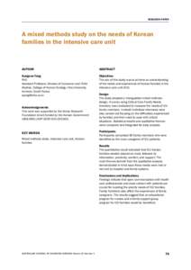 RESEARCH PAPER  A mixed methods study on the needs of Korean families in the intensive care unit  AUTHOR