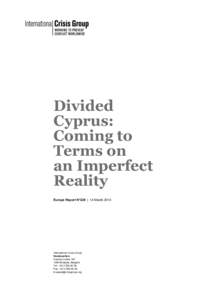 Microsoft Word[removed]Divided Cyprus - Coming to Terms on an Imperfect Reality