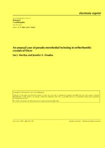 electronic reprint Acta Crystallographica Section D Biological Crystallography ISSN