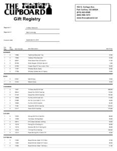 Gift Registry Registrant 1 Lindsay Glasscock  Registrant 2