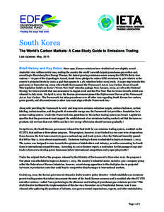   	
   	
   South Korea The World’s Carbon Markets: A Case Study Guide to Emissions Trading