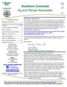 ISSUE  Southern Colorado Ag and Range Newsletter  15