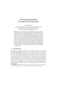 Incremental Equations for Soft Fibrous Materials Michel Destrade School of Mathematics, Statistics and Applied Mathematics National University of Ireland Galway, Ireland.∗ E-mail: 