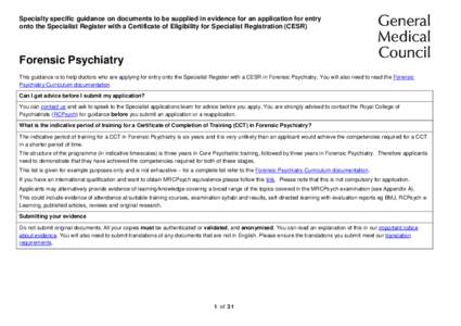 SSG - Forensic psychology - DC2295
