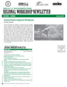 Arizona/Sonora Regional Workgroup Newsletter