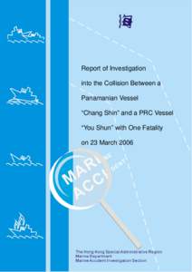 Full report of marine accident occurred on 23 March 2006