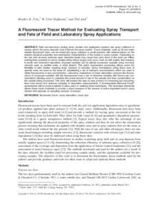 A Fluorescent Tracer Method for Evaluating Spray Transport and Fate of Field and Laboratory Spray Applications