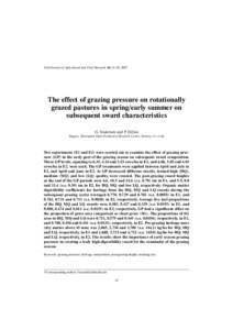 Irish Journal of Agricultural and Food Research 46: 15–28, 2007  The effect of grazing pressure on rotationally grazed pastures in spring/early summer on subsequent sward characteristics G. Stakelum and P. Dillon