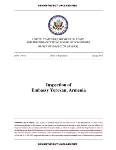 Inspection of Embassy Yerevan, Armenia