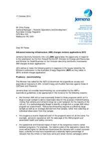 17 October[removed]Mr Chris Pattas General Manager – Network Operations and Development Australian Energy Regulator GPO Box 520