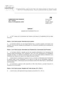 FR COMMISSION DES FINANCES 76ème session Rome, le 25 septembre[removed]UNIDROIT 2014