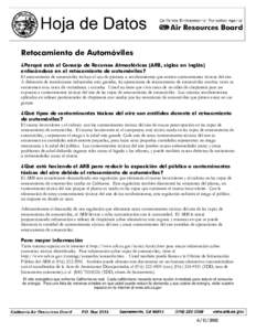Consumer Information: Fact Sheet, Spanish, Auto Refinishing