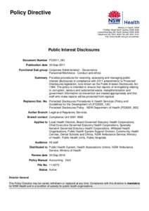 Public Interest Disclosures