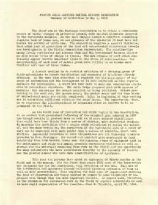 FRANCES SIMES HASTINGS NATURAL HISTORY RESERVATION Summary of Activities to May 1, 1946 The chief aim at the Hastings reservation is to obtain a continuous record of biotic changes on protected ground, with special atten