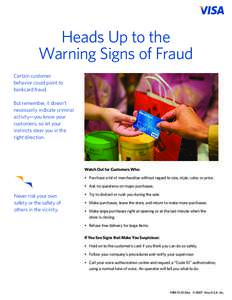 Heads Up to the Warnings Signs of Fraud