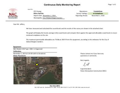 Page 1 of 2  Continuous Daily Monitoring Report report for:  XTO Energy