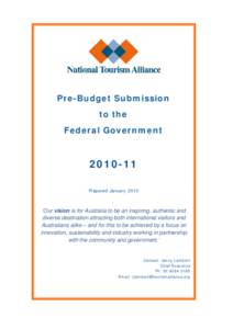 Pre-Budget Submission to the Federal Government[removed]Prepared January 2010