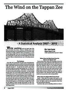 The Wind on the Tappan Zee  - A Statistical Analysis 2007 – 2010 While working