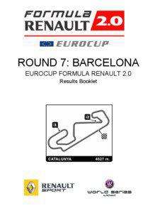 ROUND 7: BARCELONA EUROCUP FORMULA RENAULT 2.0 Results Booklet