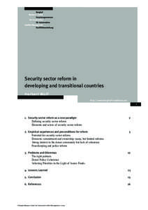 Security sector reform in developing and transitional countries Herbert Wulf http://www.berghof-handbook.net 1
