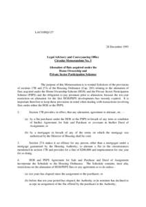 LACO/HQ[removed]December 1993 Legal Advisory and Conveyancing Office Circular Memorandum No. 5