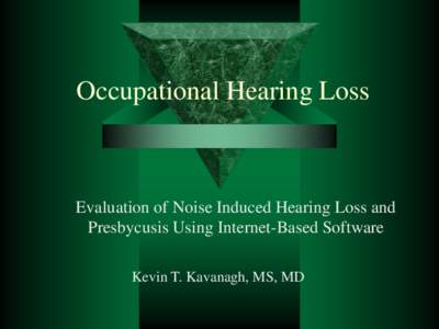 Occupational Hearing Loss