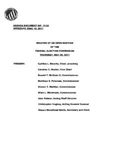 AGENDA DOCUMENT NO. 11·34 APPROVED JUNE 15, 2011 MINUTES OF AN OPEN MEETING  OF THE
