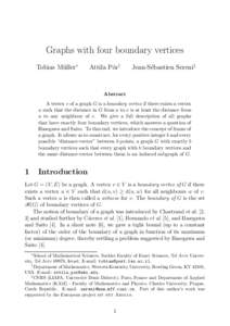 Graphs with four boundary vertices Tobias M¨ uller∗ Attila P´or†