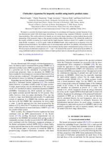 PHYSICAL REVIEW B 90, Chebyshev expansion for impurity models using matrix product states Martin Ganahl,1,* Patrik Thunstr¨om,2 Frank Verstraete,3,4 Karsten Held,2 and Hans Gerd Evertz1 1