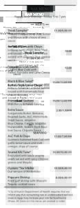 BAR MENU Happy Hour Monday - Friday 5 to 7 pm MEATS Steak Sampler*  Three 2-3 oz pieces of Filet, Sirloin