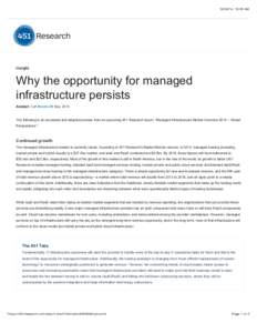 , 10:20 AM  Insight Why the opportunity for managed infrastructure persists