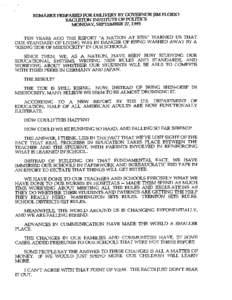 REMARKS PREPARED FOR DELIVERY BY GOVERNOR JIM FLORIO EAGLETON INSTITUTE OF POLiTICS MONDAY, SEPTEMBER 27, 1993 TEN YEARS AGO THE REPORT “A NATION AT RISK” WARNED US THAT OUR STANDARD OF LIVING WAS IN DANGER OF BEING 