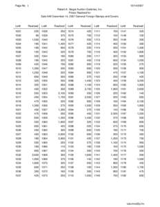 Page No[removed]Robert A. Siegel Auction Galleries, Inc. Prices Realized for Sale 949 December 14, 2007 General Foreign Stamps and Covers