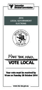 Councillor / Huon Valley Council / Huonville /  Tasmania / Geeveston /  Tasmania