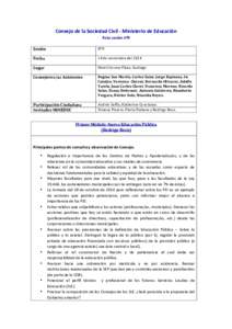 Consejo	
  de	
  la	
  Sociedad	
  Civil	
  -­‐	
  Ministerio	
  de	
  Educación	
   Acta	
  sesión	
  nº9	
   	
   Sesión	
   Fecha	
   Lugar	
  