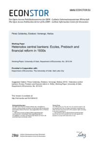 Money / Monetary policy / Inflation / Business cycle / Economic theories / Deflation / Great Depression / Monetarism / Marriner Stoddard Eccles / Economics / Macroeconomics / Monetary economics