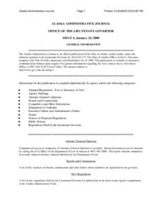 Alaska Administrative Journal  Page 1 Printed: :03:49 PM
