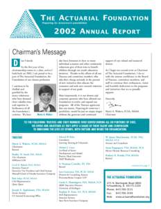 The Actuarial Foundation 2002 Annual Report