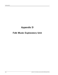Appendices  Appendix D Folk Music Exploratory Unit  594